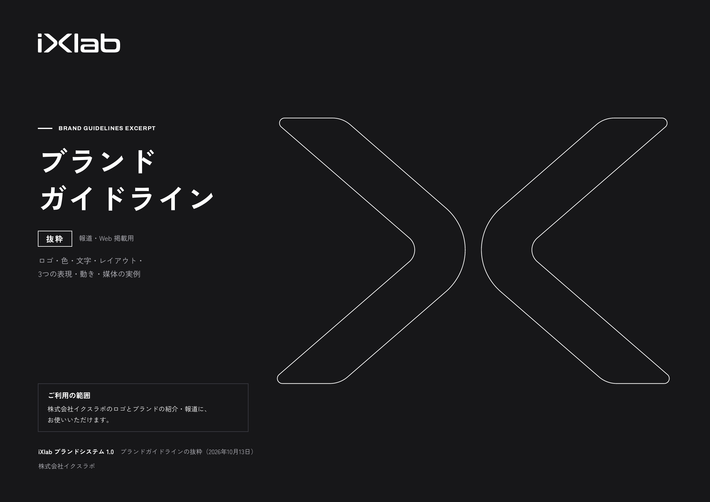 iXlab ブランドガイドライン（抜粋）の表紙